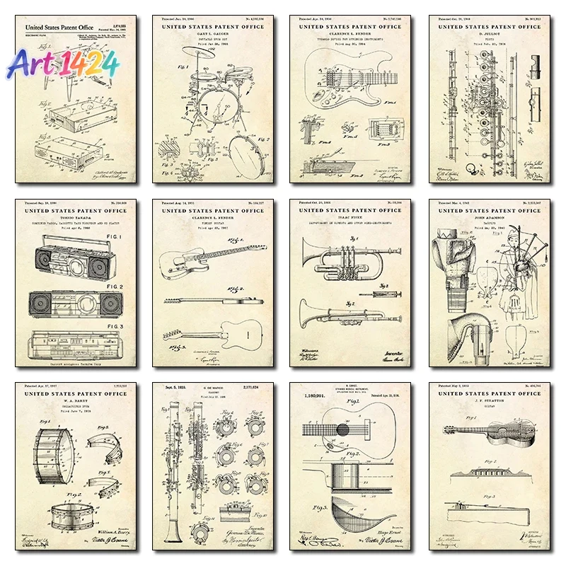 لوحة فنية قابلة للطي على شكل آ - مراجعة Picture Of Musical Instrument وسعره